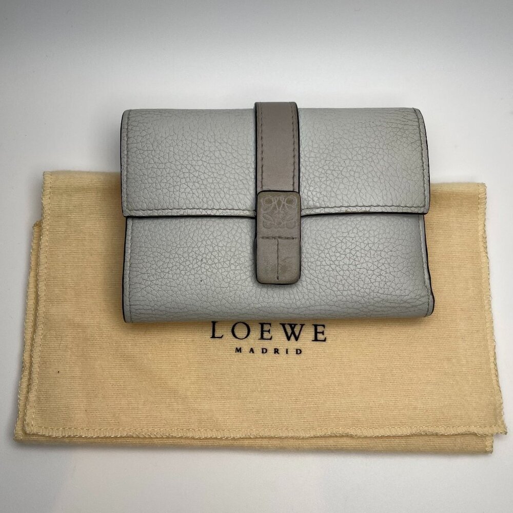 Loewe Vertical Tri-Fold Wallet in Soft Grained Calfskin - Preowned